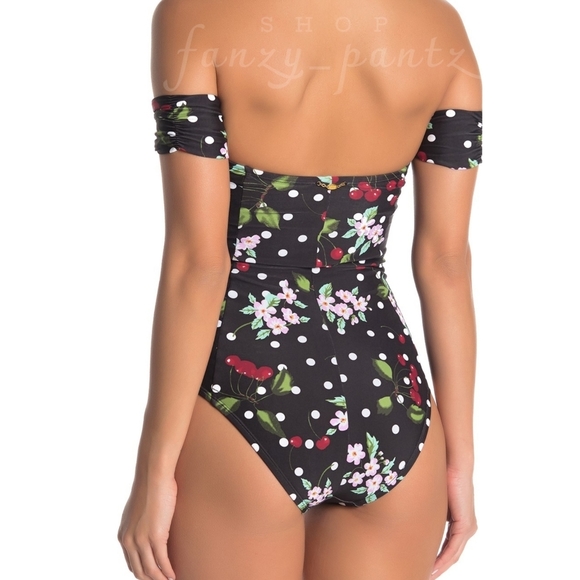 Betsey Johnson One Piece Swim, Black Cherry, New without Tag - Picture 2 of 6